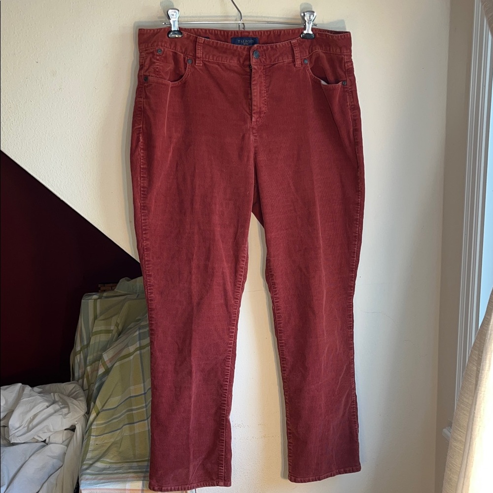Talbots Women's Straight Leg Jeans in Rich Rust Orange Red 14p EUC